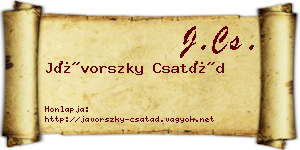Jávorszky Csatád névjegykártya
